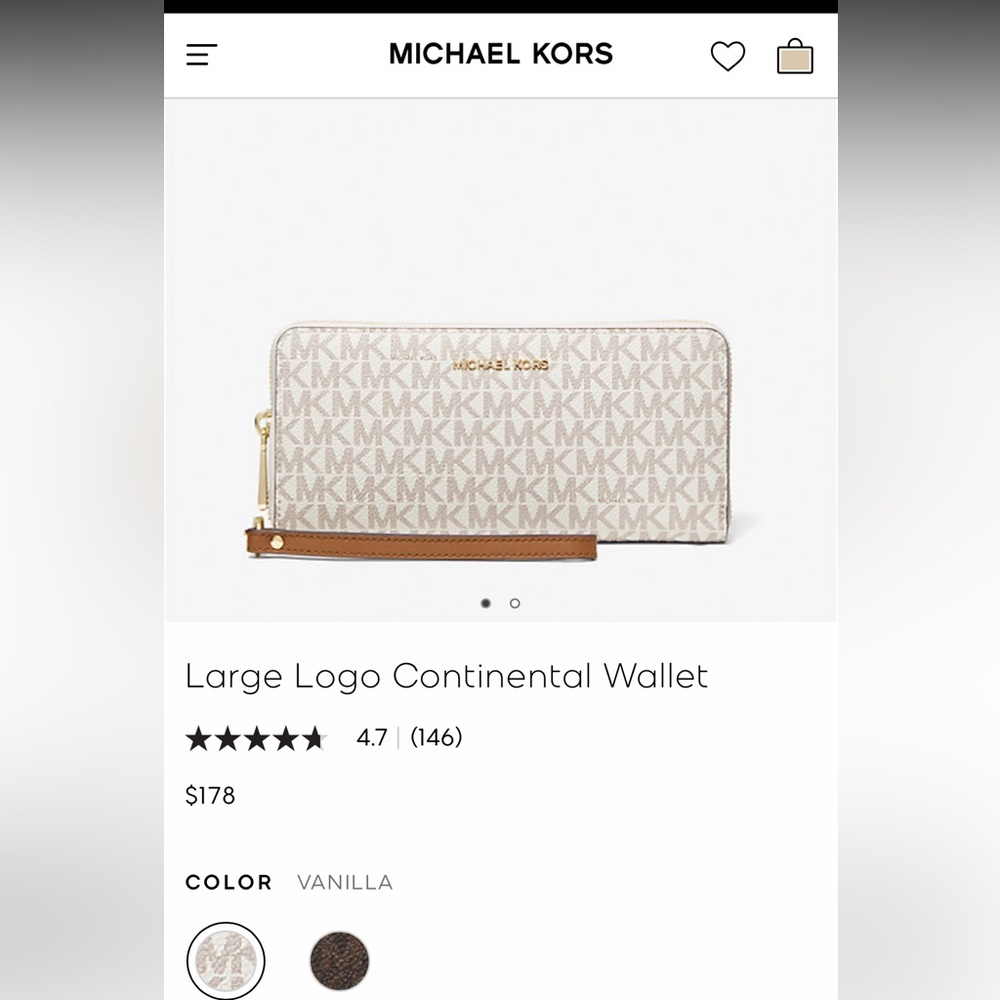 Michael Kors Large Logo Continental Wallet Wristlet